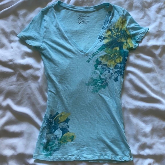 American Eagle Floral TShirt XS - Picture 1 of 6